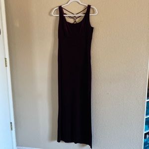 Wine colored velvet dress